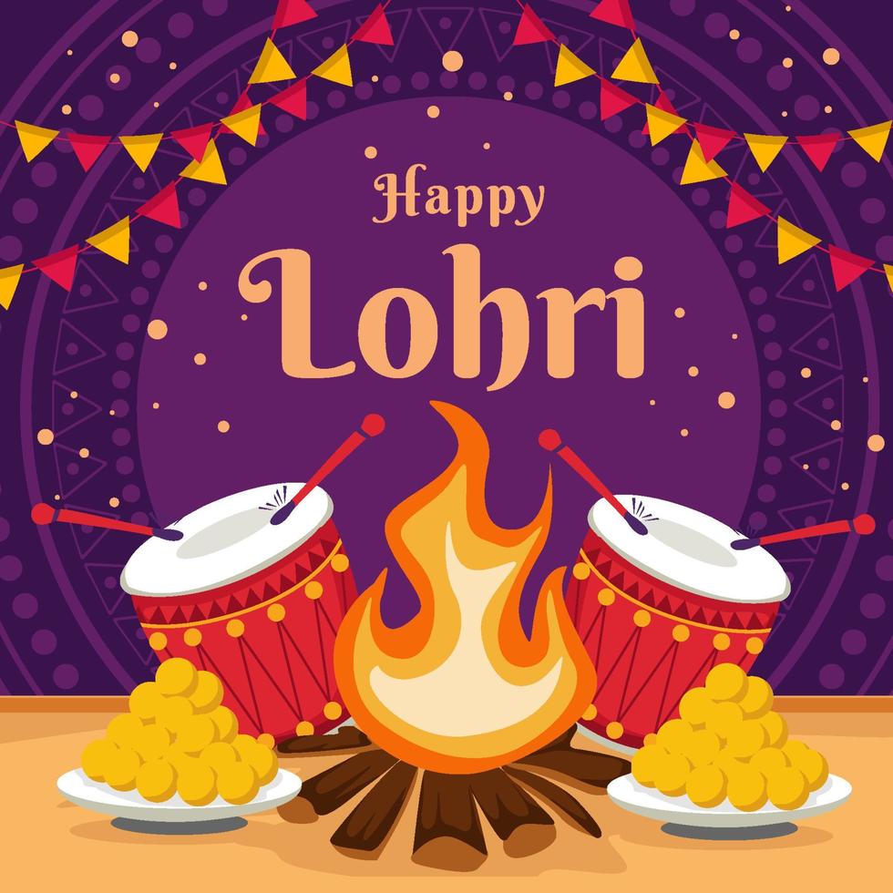 hintergrund des lohri-festes vektor