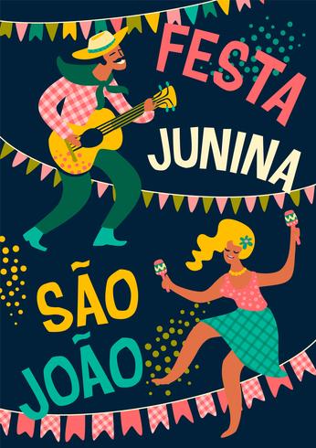 Lateinamerikanischer Feiertag, die Juni-Party von Brasilien. Festa Junina. vektor