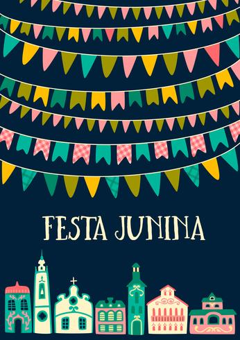 Lateinamerikanischer Feiertag, die Juni-Party von Brasilien. Festa Junina. vektor