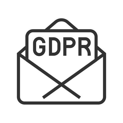GDPR General Data Protection Regulation-Symbol, Linienart vektor