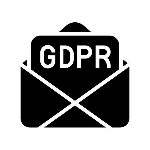 GDPR Allmänna dataskyddsförordning ikonen, solid stil vektor