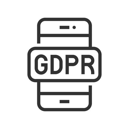 GDPR Allmänna dataskyddsförordning ikonen, linjestil vektor