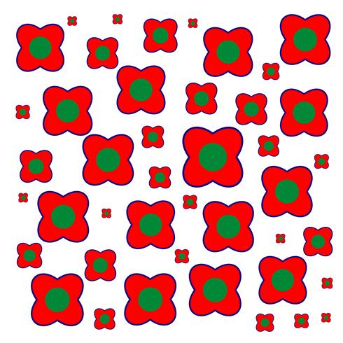 röd mönster blomma design vektor
