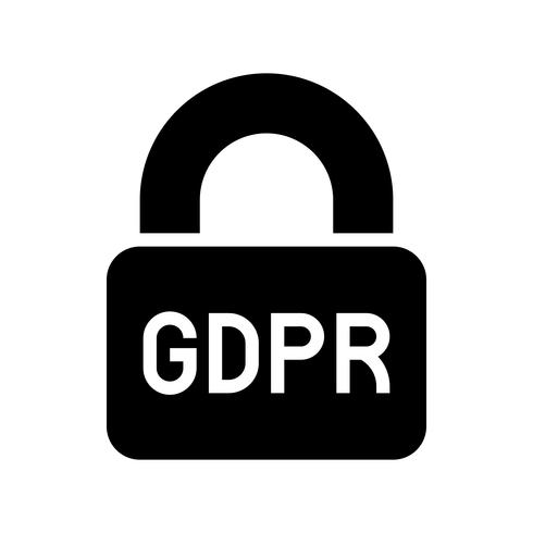 GDPR Allmänna dataskyddsförordning ikonen, solid stil vektor