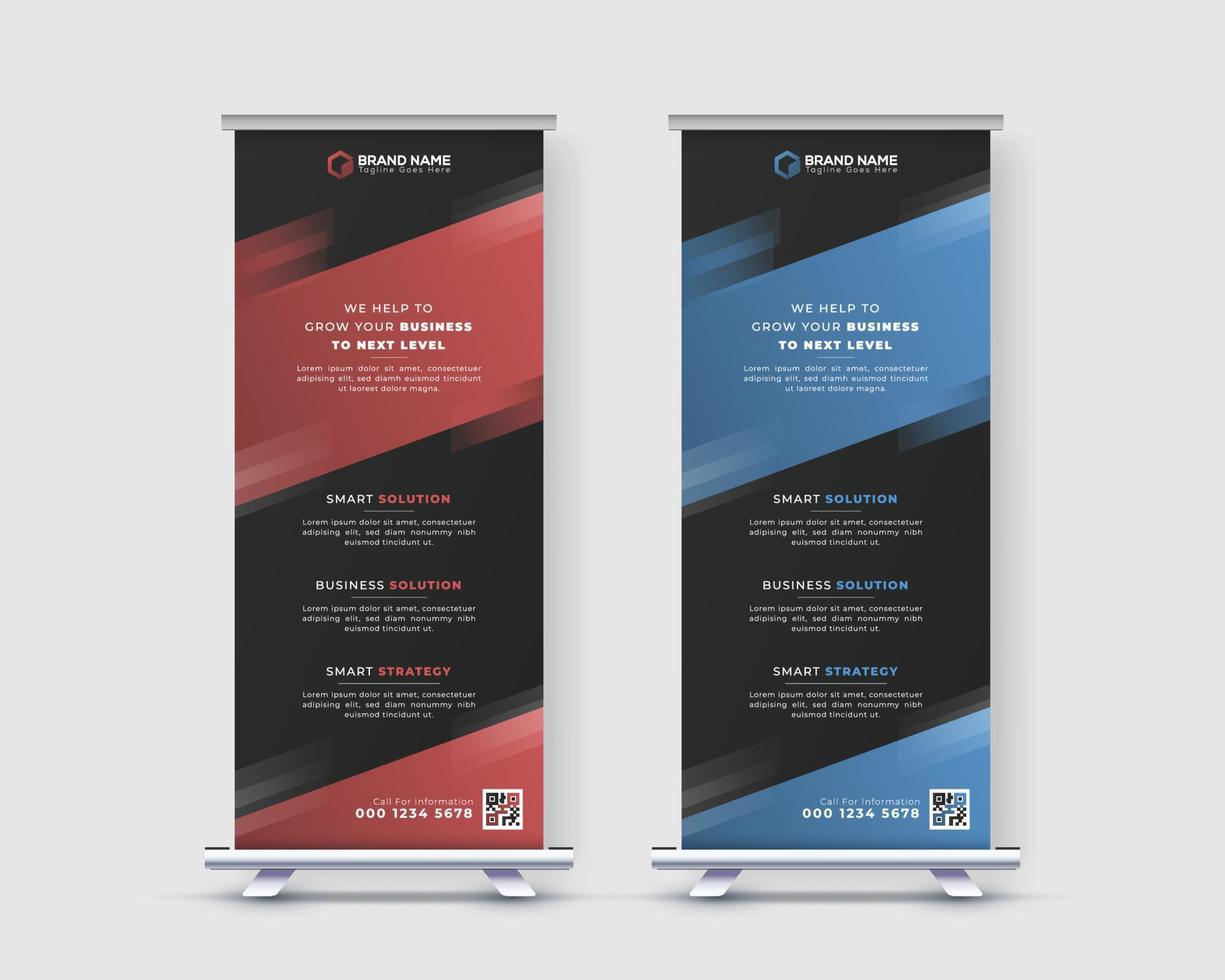 abstraktes roll-up- oder pull-up-banner-design vektor