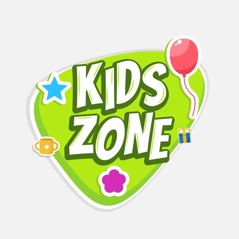 Kids Zone Banner Vektor lllustration