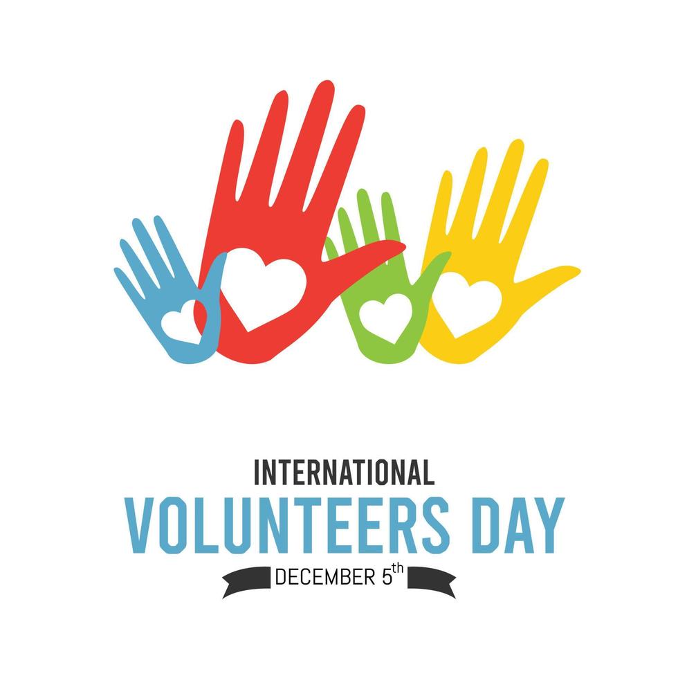 internationella volontärers dag vektorillustration vektor