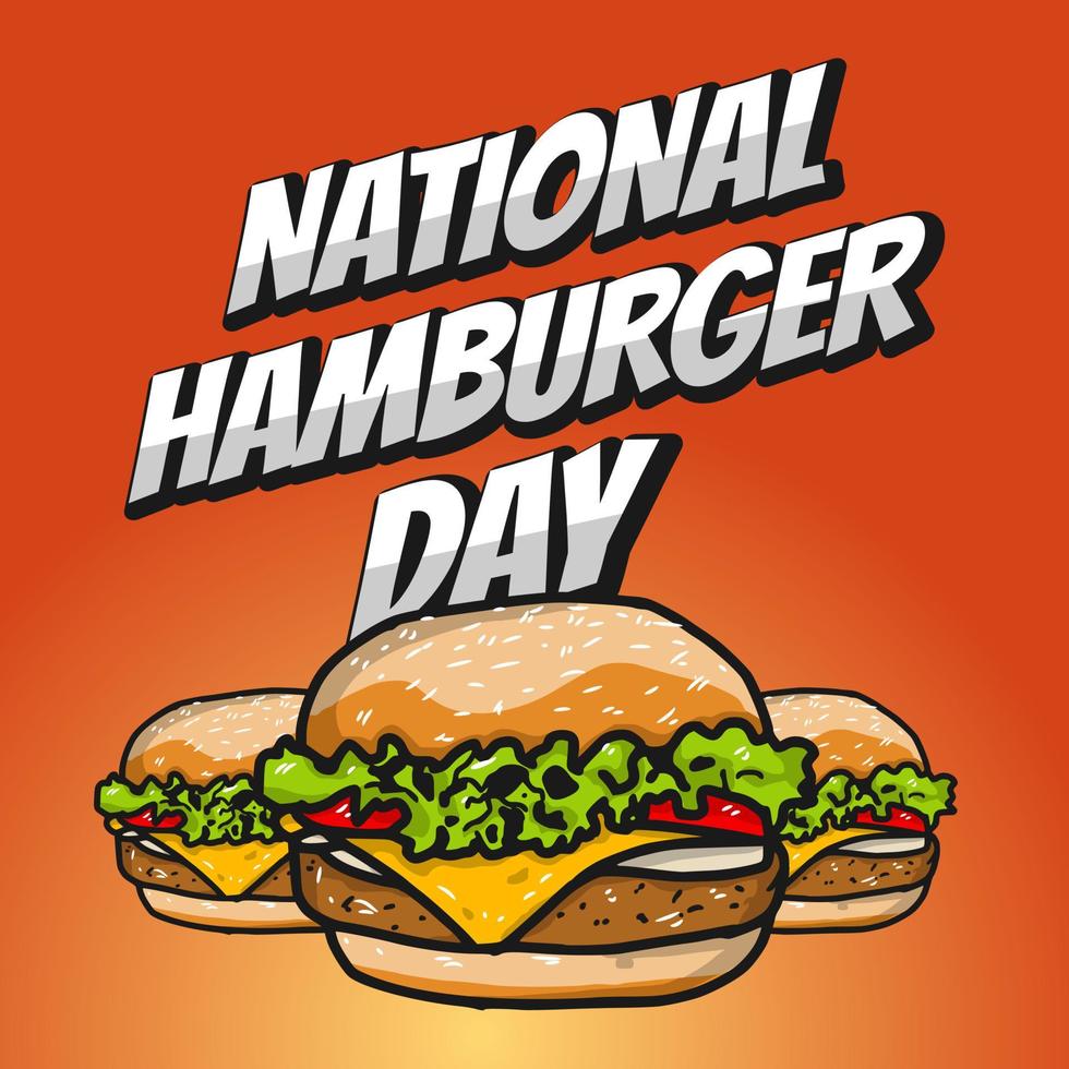 nationella hamburgare dag vektor lllustration