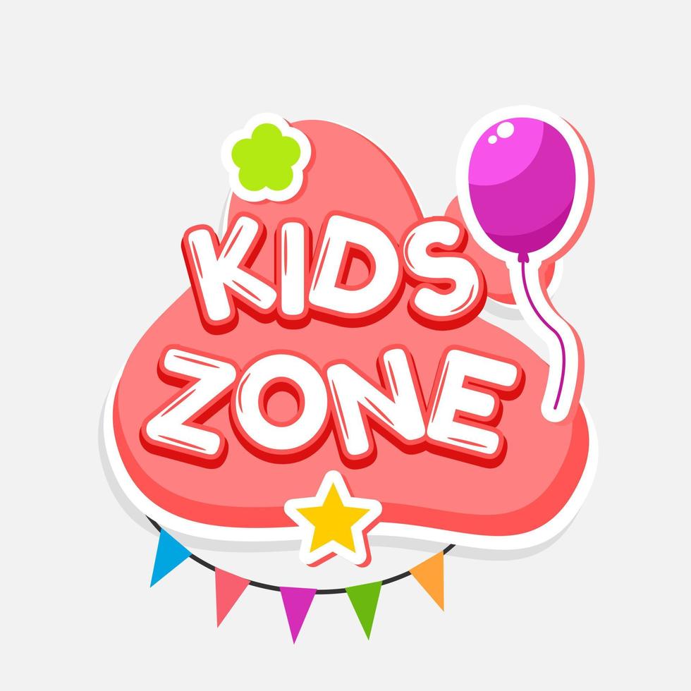 Kids Zone Banner Vektor lllustration