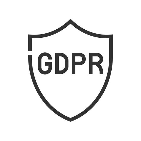 GDPR Allmänna dataskyddsförordning ikonen, linjestil vektor