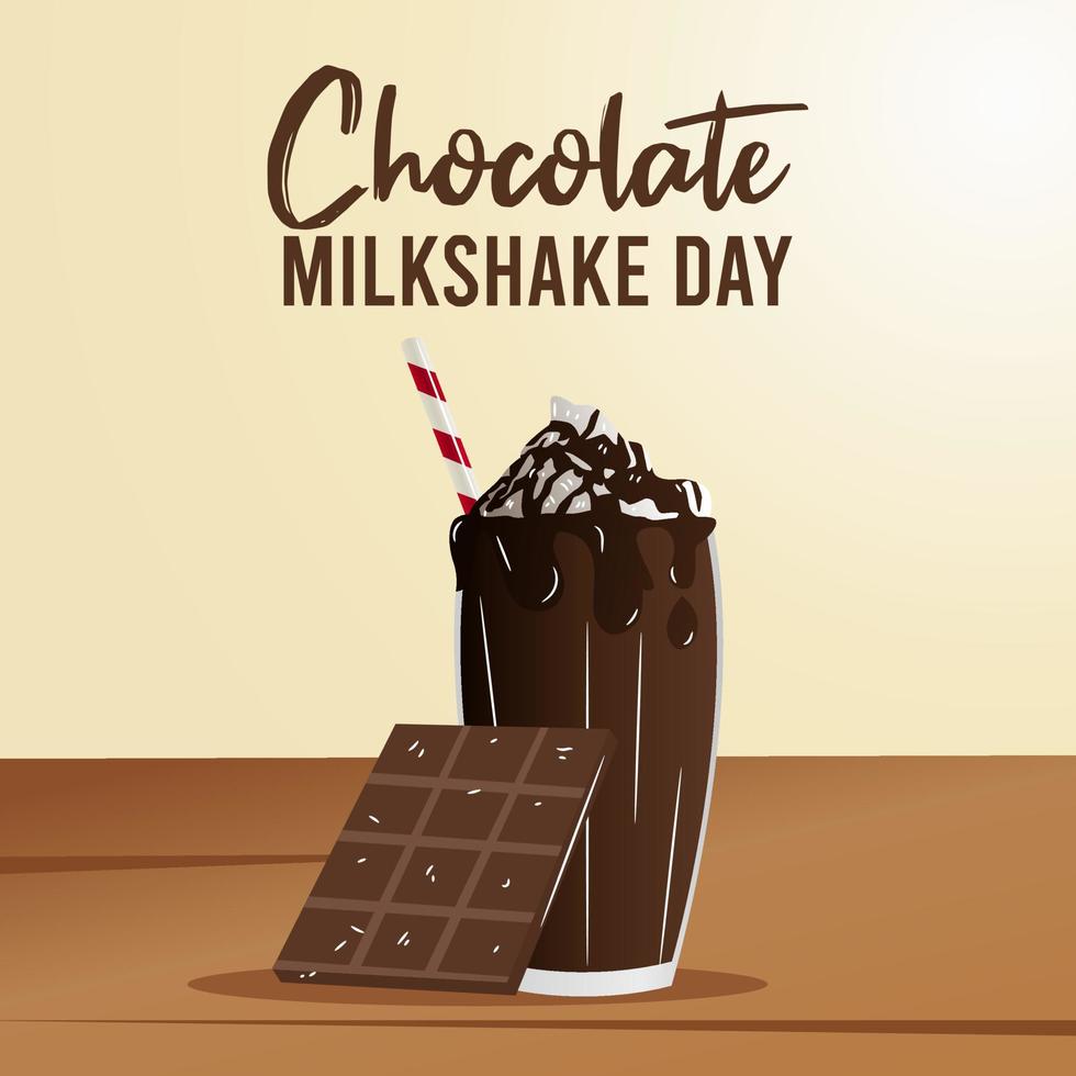 choklad milkshake dag vektor lllustration