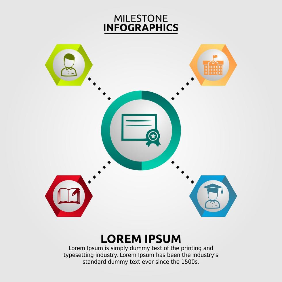 Meilenstein Infografik Bildung Vektor Illustration.