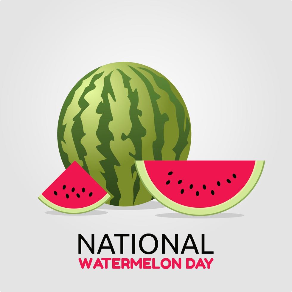 nationella vattenmelon dag vektor lllustration
