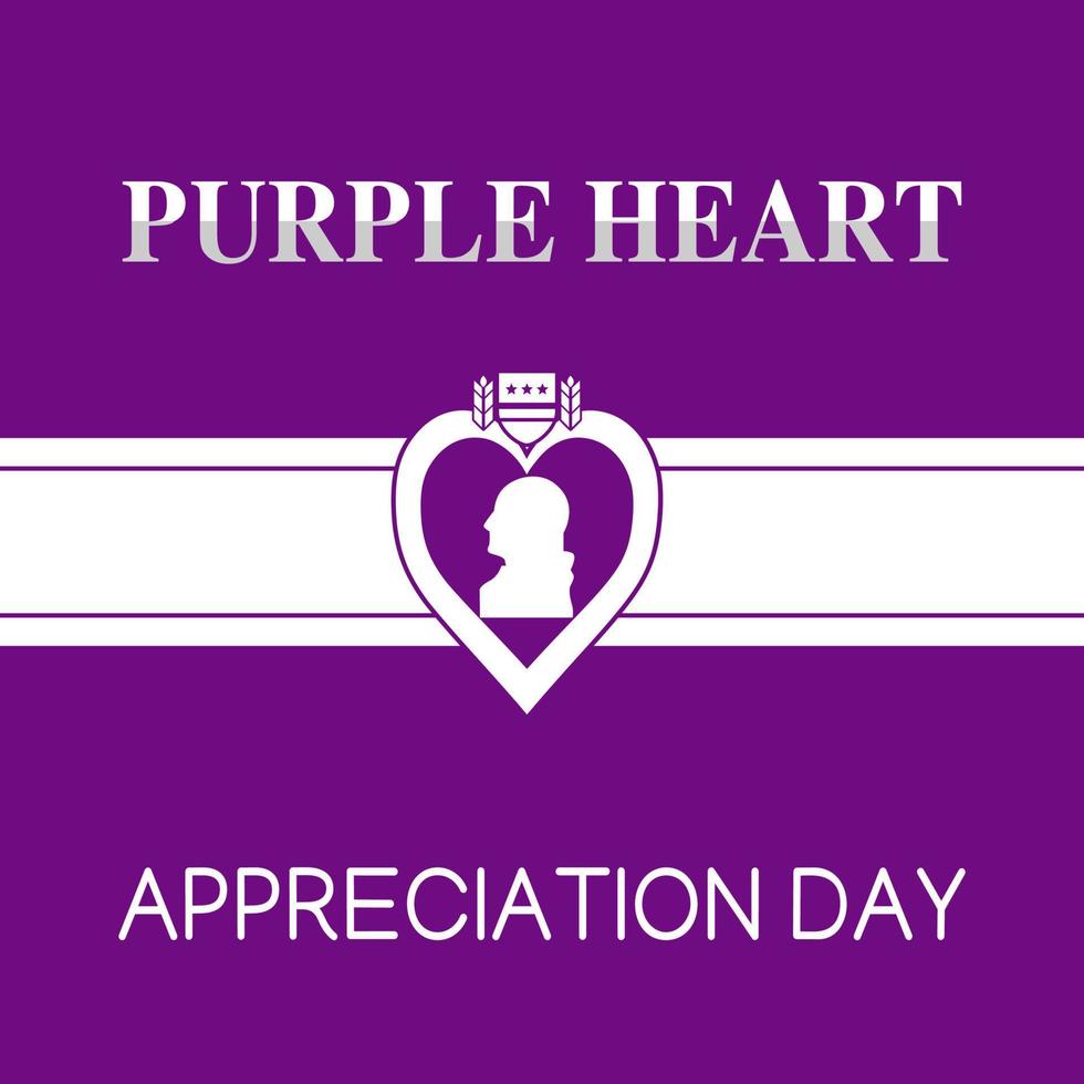 Purple Heart Wertschätzung Tag Vektor lllustration