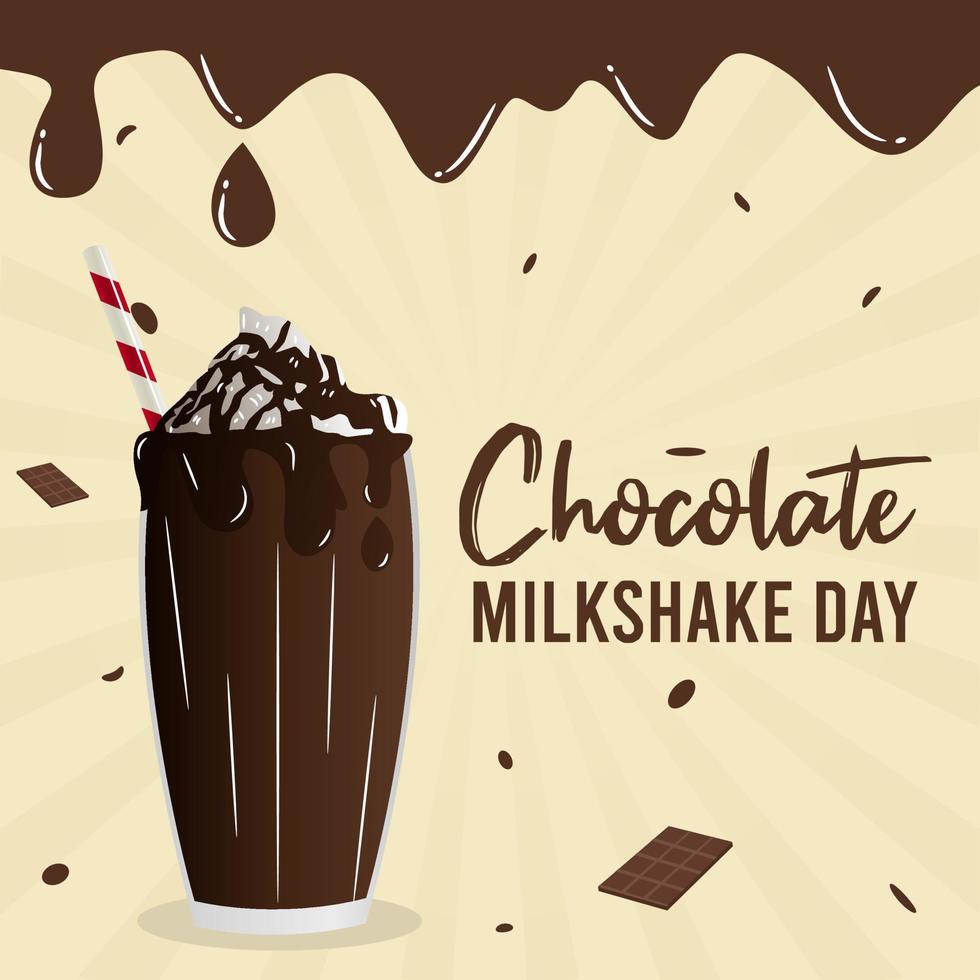 choklad milkshake dag vektor lllustration