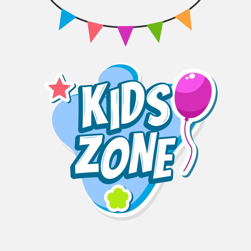 Kids Zone Banner Vektor lllustration