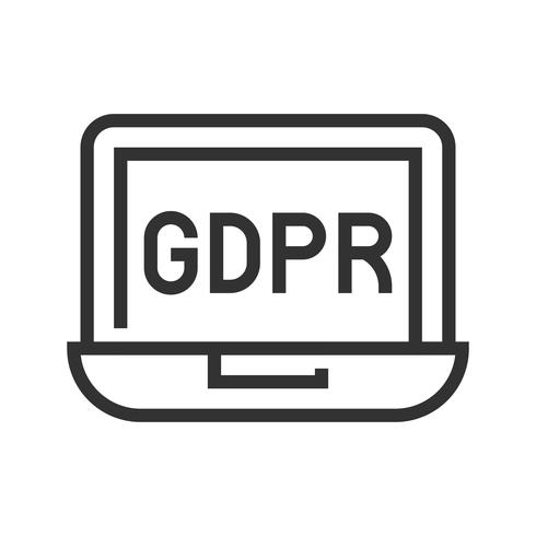 GDPR Allmänna dataskyddsförordning ikonen, linjestil vektor