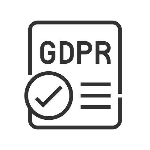 GDPR Allmänna dataskyddsförordning ikonen, linjestil vektor