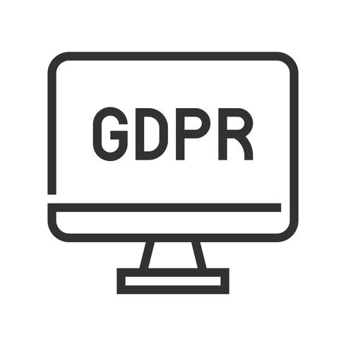 GDPR General Data Protection Regulation-Symbol, Linienart vektor