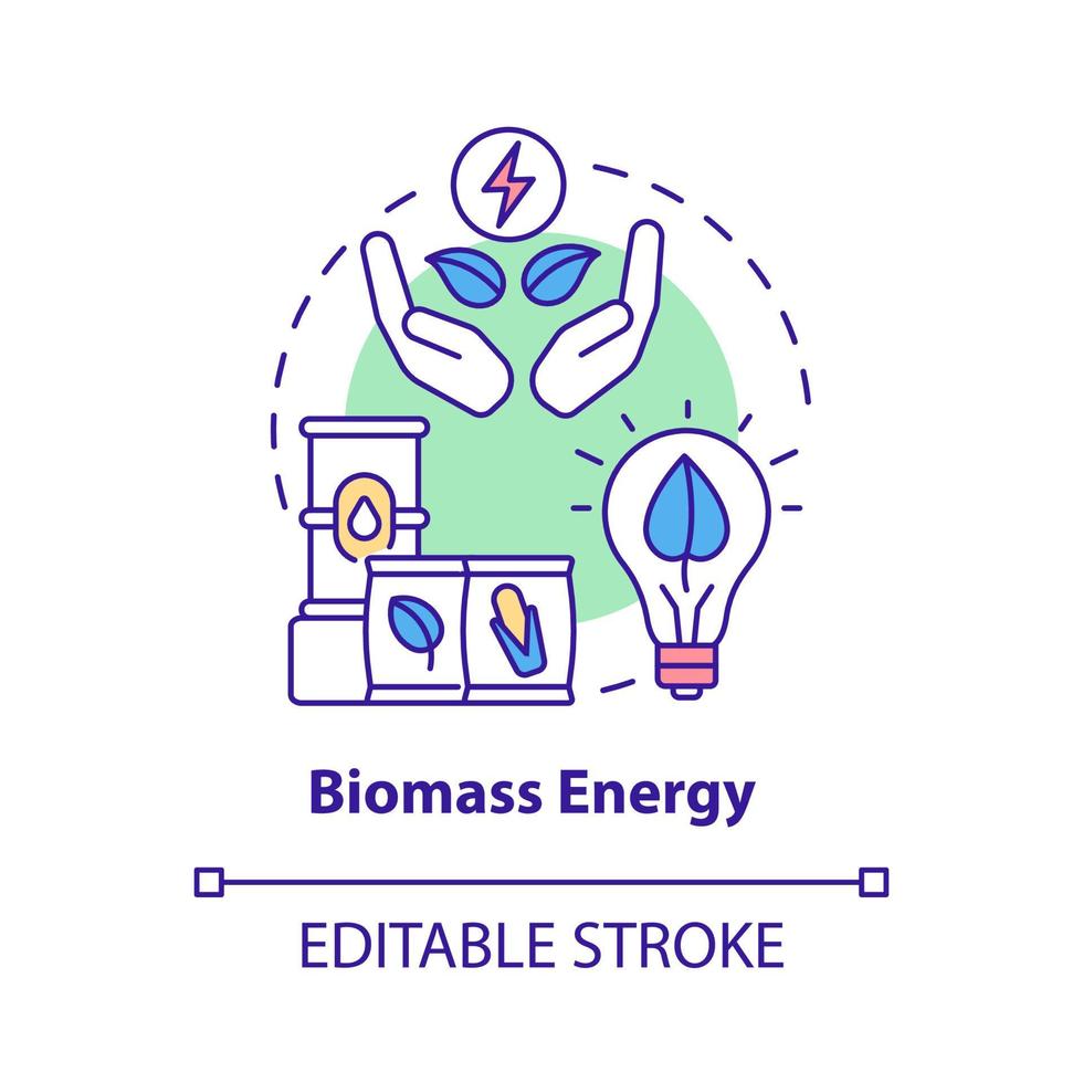 biomassa energi koncept ikon vektor