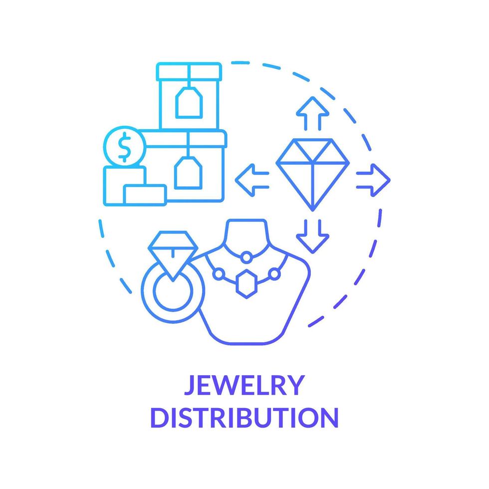 smycken distribution blå gradient koncept ikon vektor