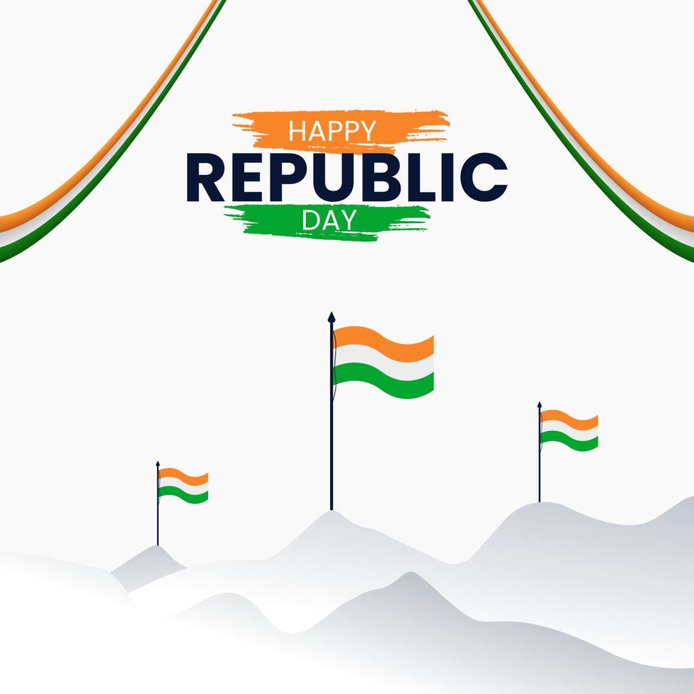 Happy Republic Day 26. Januar Social Media Post vektor