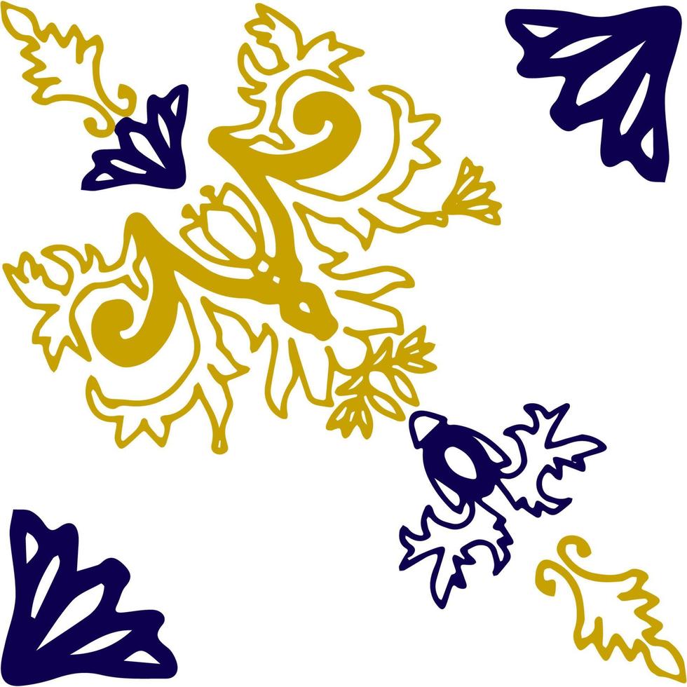 blaue und gelbe Azulejos-Fliese vektor