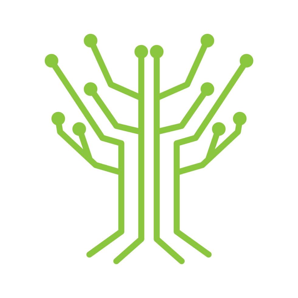 baum mit linien tech verbinden logo vektor symbol symbol illustration design