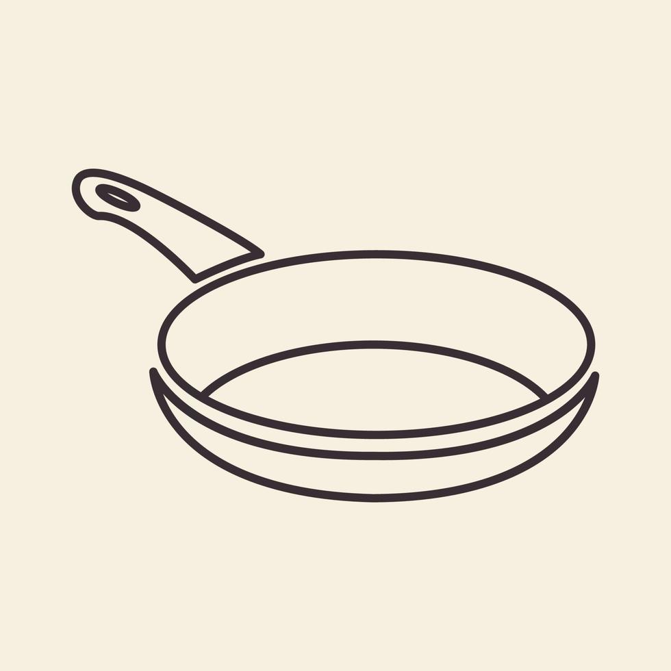 Modernes Kochen Bratpfanne Linien Logo Design Vektor Icon Symbol Illustration