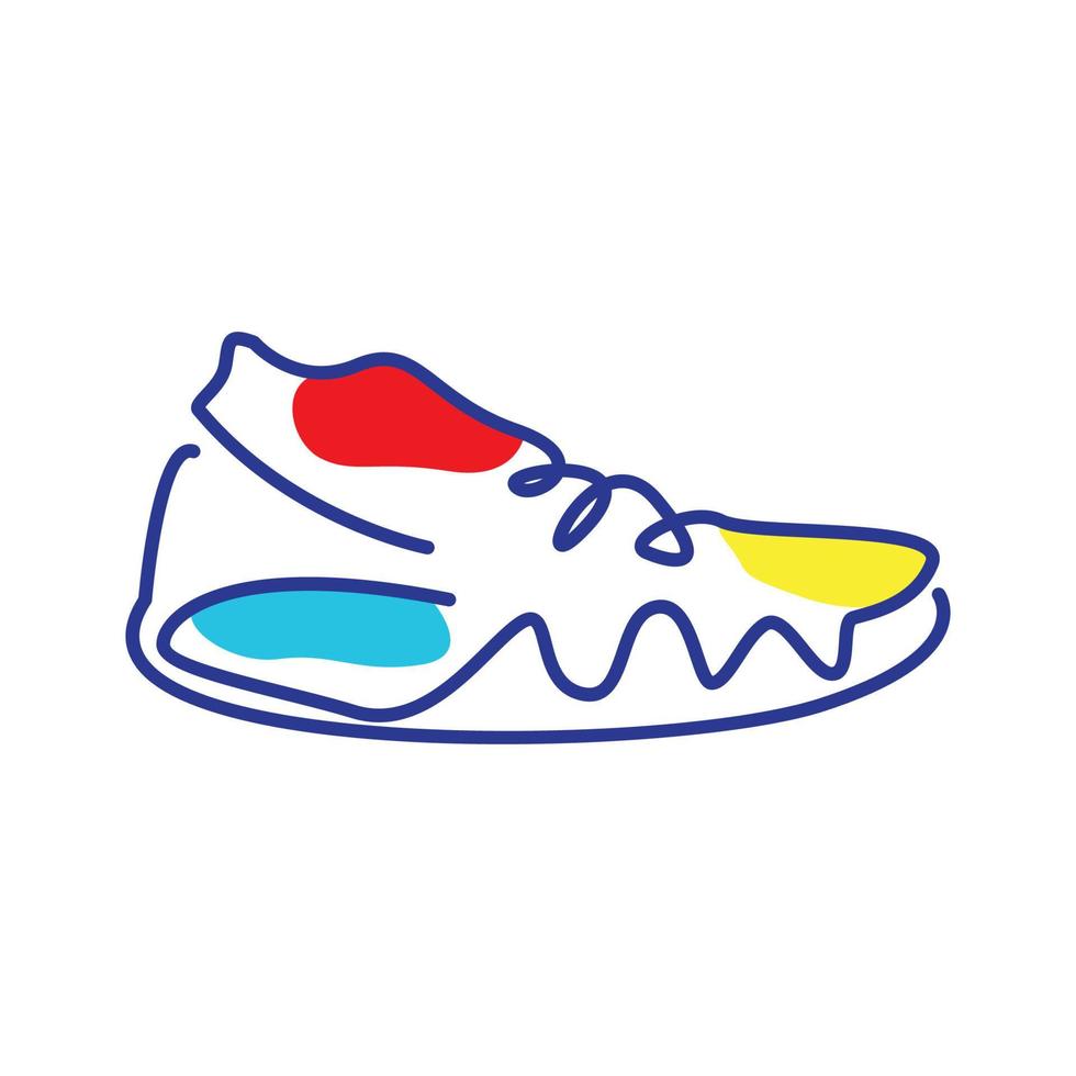 Linien Kunst abstrakt Farbe Schuhe Turnschuhe Logo Design Vektor Symbol Symbol Illustration