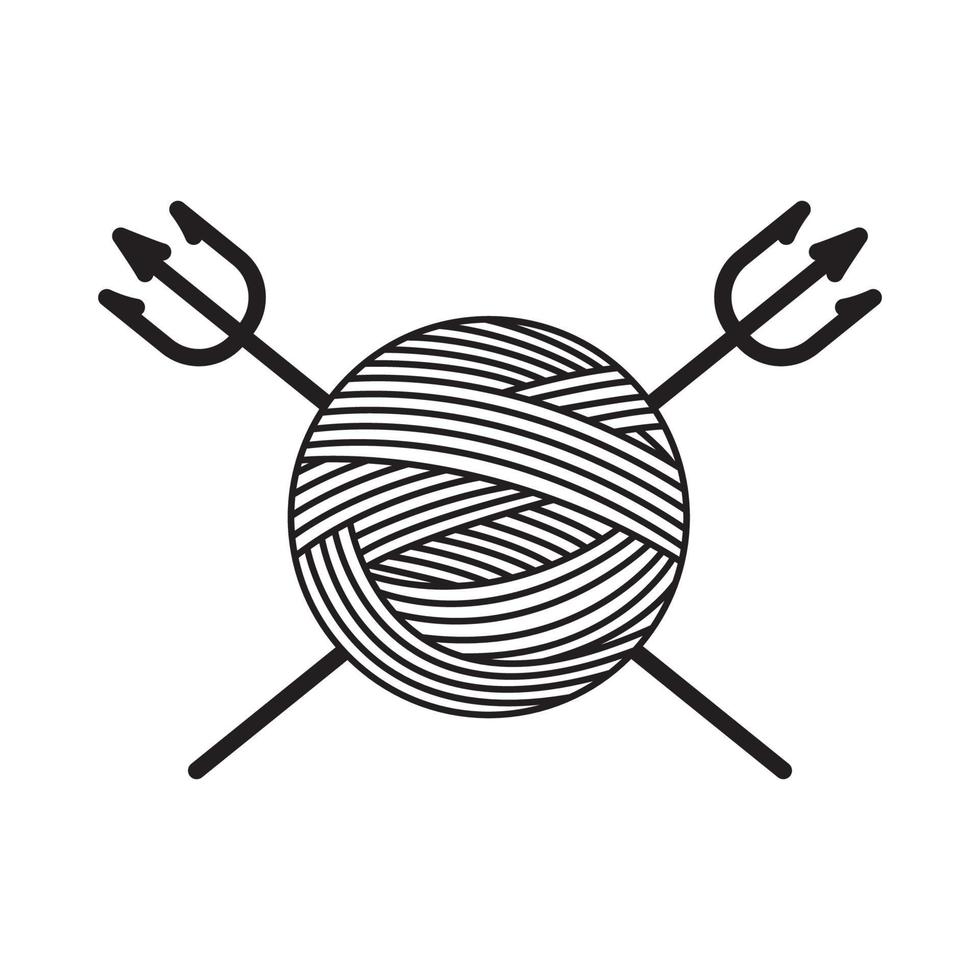 snöre med trident-logotypdesign vektor