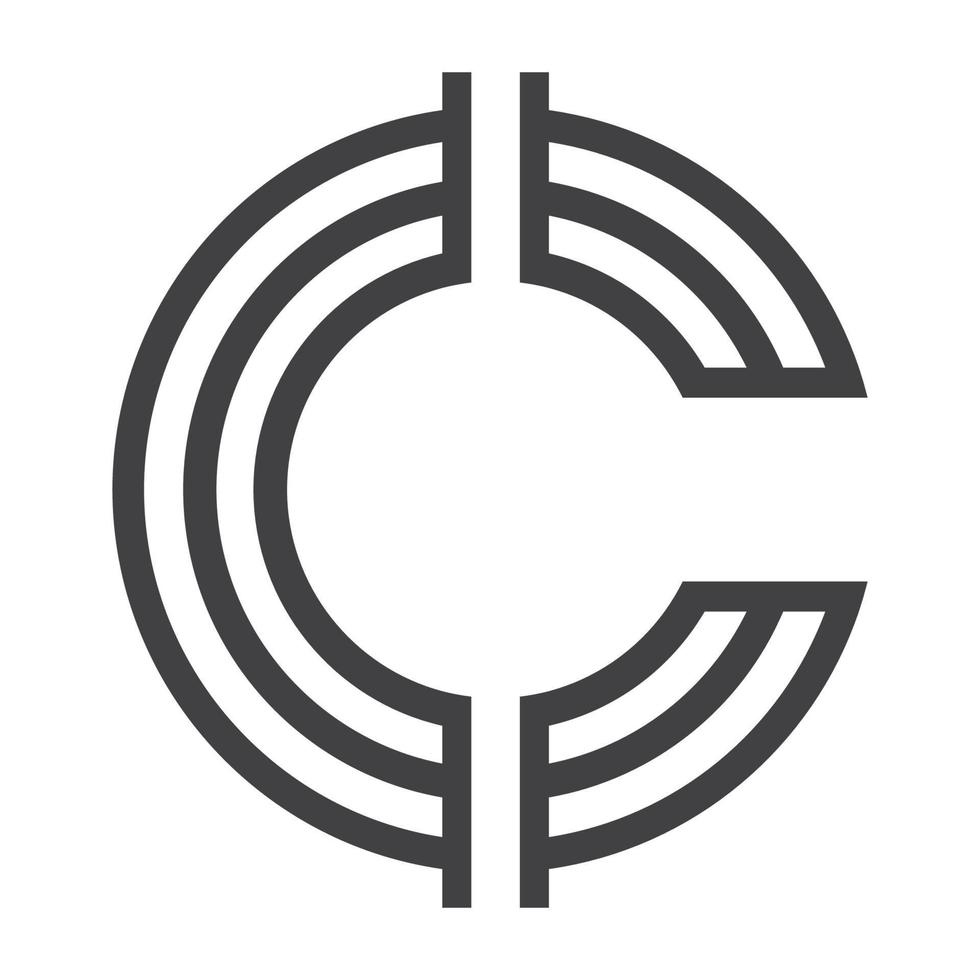 Linie c-Logo-Design-Vorlage vektor