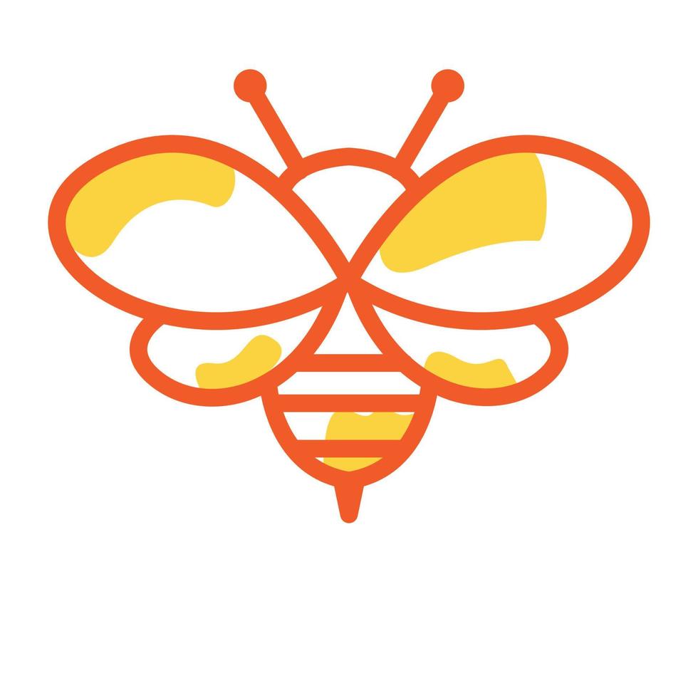 süße Linie abstrakte gelbe Biene Honig Logo Symbol Symbol Vektorgrafik Design Illustration Idee kreativ vektor