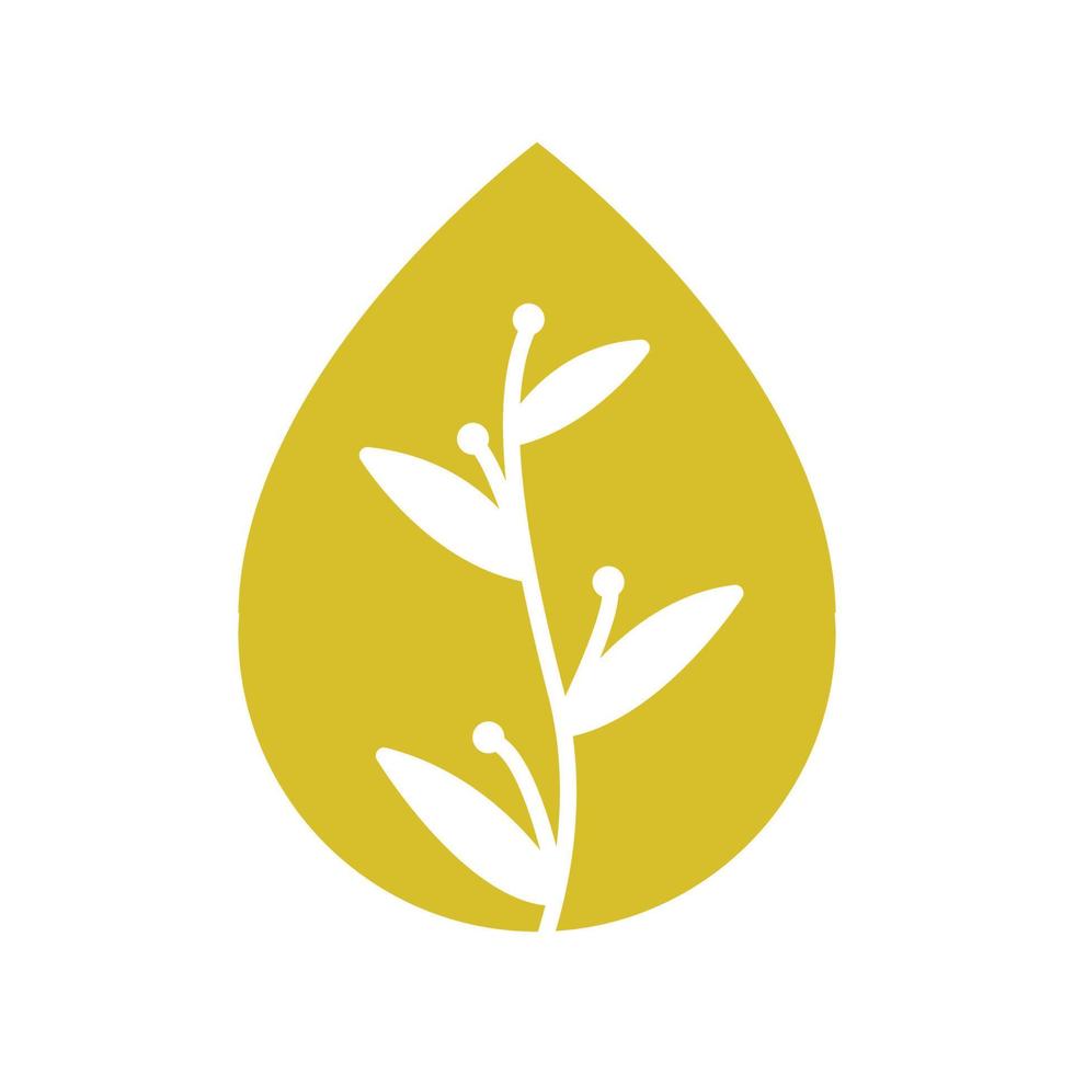 Olivenöl Tropfen Wasser Logo Design Vektor Icon Symbol Illustration