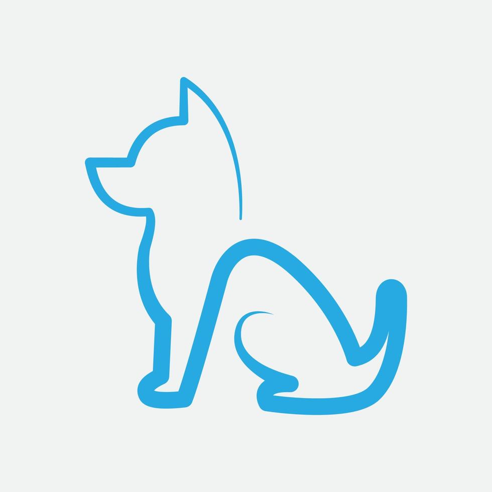 russell terrier dog line modern logotypdesign vektor