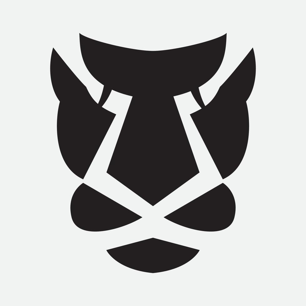 tiger oder linie oder leopard oder gepard kopf gesicht silhouette logo design vektor