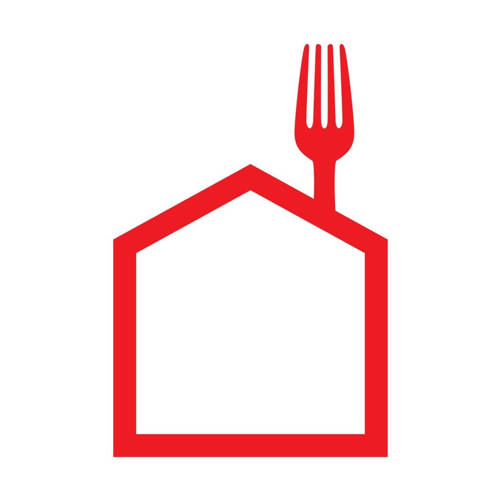 einfache minimalistische Linie Restaurant-Gabel-Logo-Design-Ikone vektor