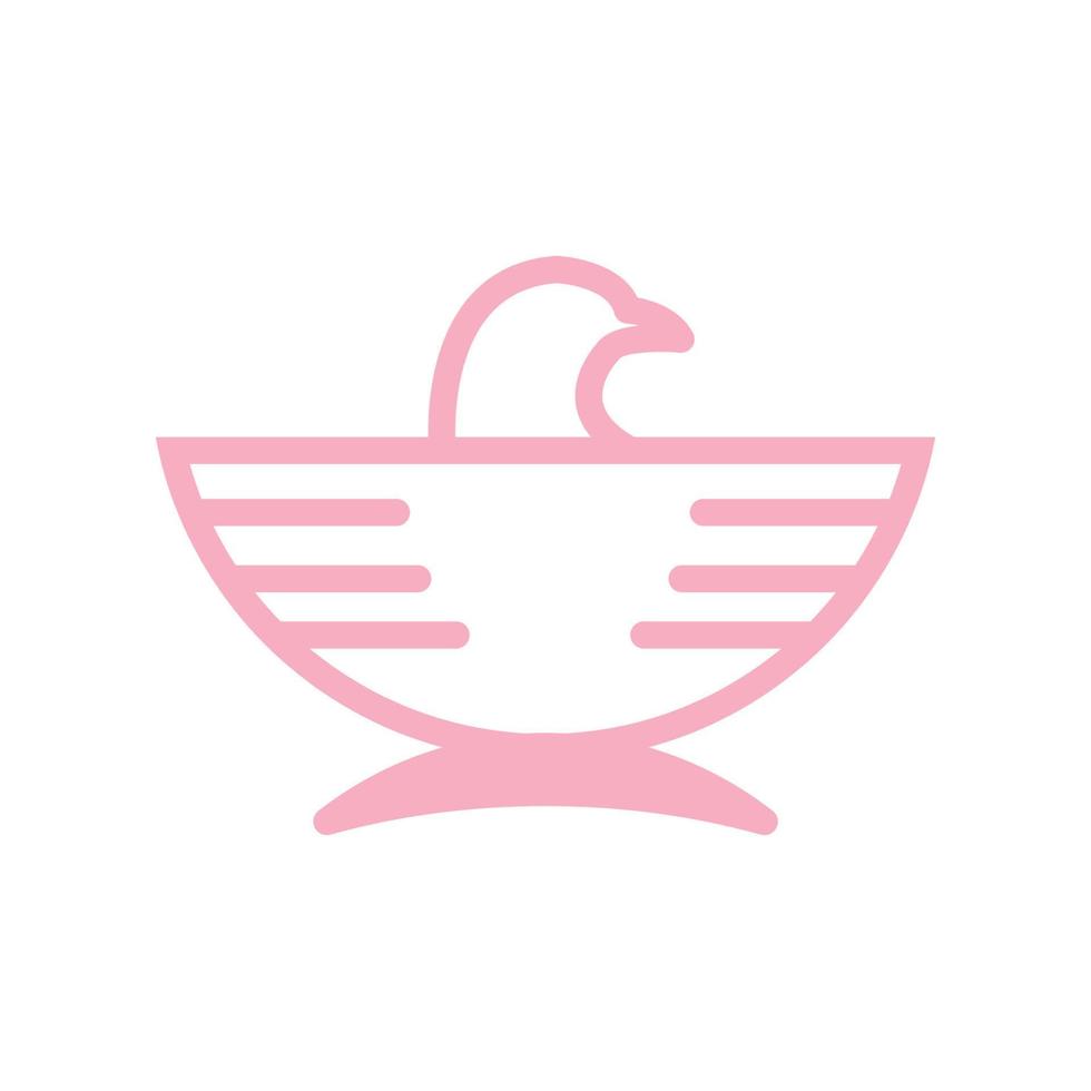moderne tauben oder taubenvogel geometrische linie logo design vektor