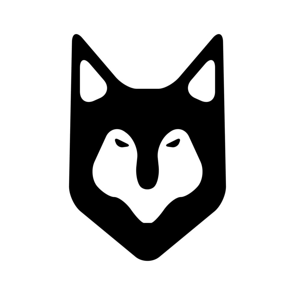 Wolf oder Hund sibirisch oder Haustierkopf Logo Design moderne Ikone vektor