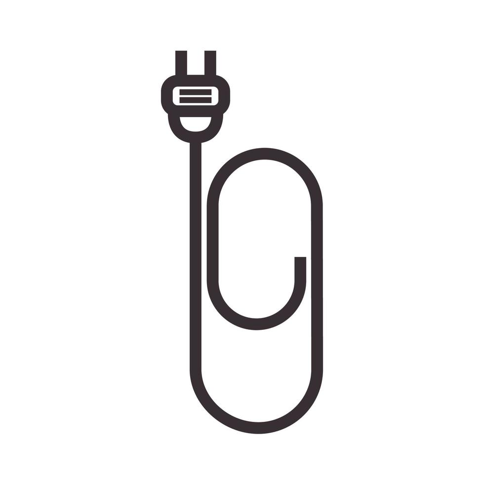 klipp papper med elektrisk logotyp symbol vektor ikon illustration design