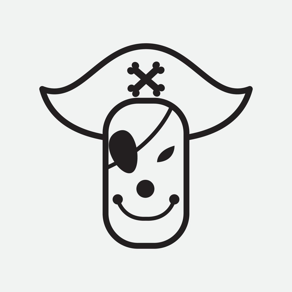 clown pirat modern logotypdesign vektor