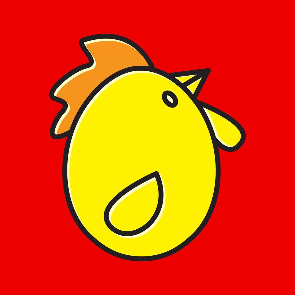 kleines huhn gelb cartoon niedlich logo design vektor symbol symbol illustration