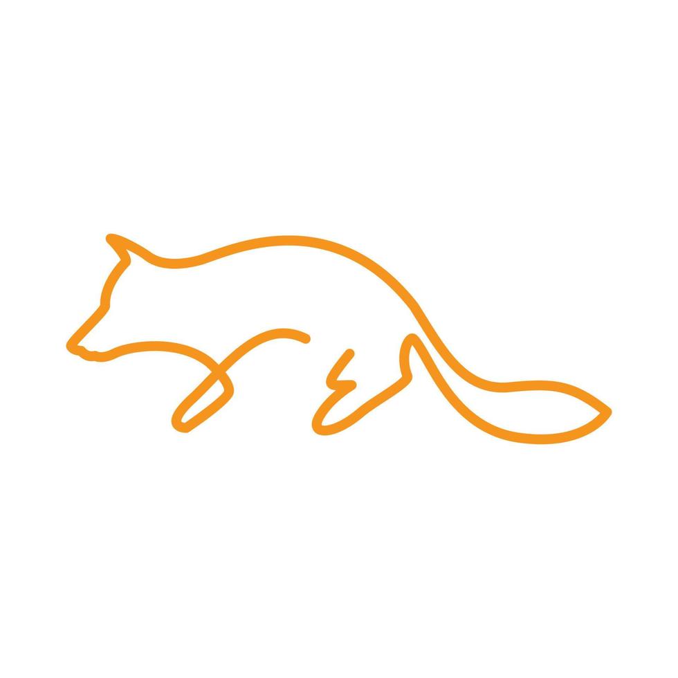 kontinuerliga linjer fox hoppa logotyp symbol ikon vektor grafisk design illustration idé kreativa