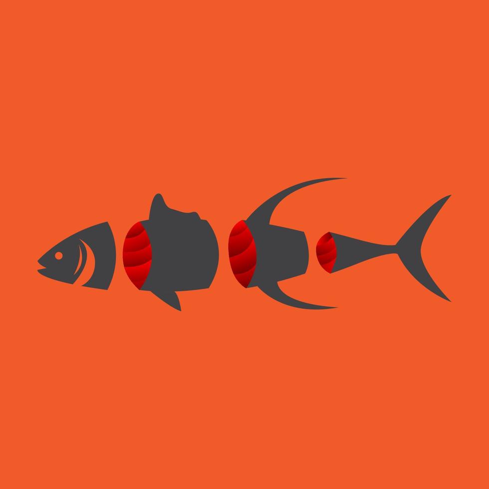 Fisch, Meeresfrüchte, Sushi, Schnitt, Logo, Design, Vektor, Symbol, Symbol, Abbildung vektor