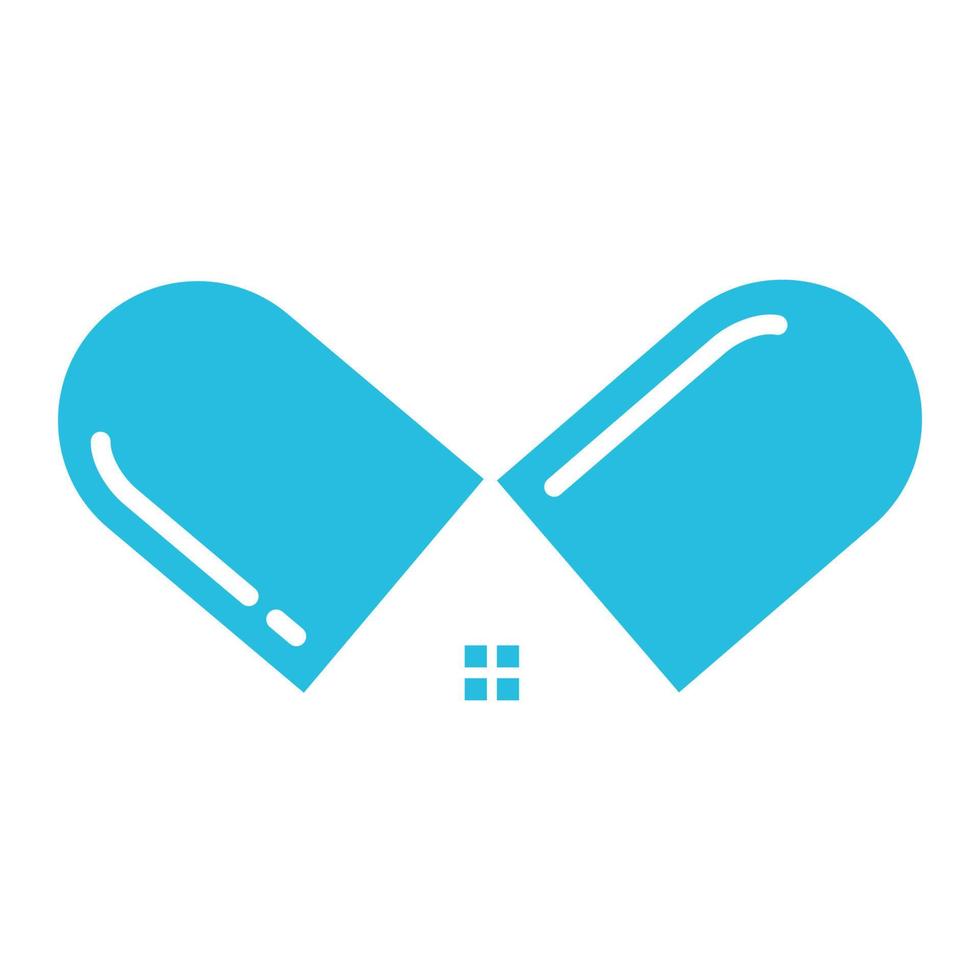 Medizin Kapsel mit Home Logo Symbol Symbol Vektorgrafik Design Illustration Idee kreativ vektor