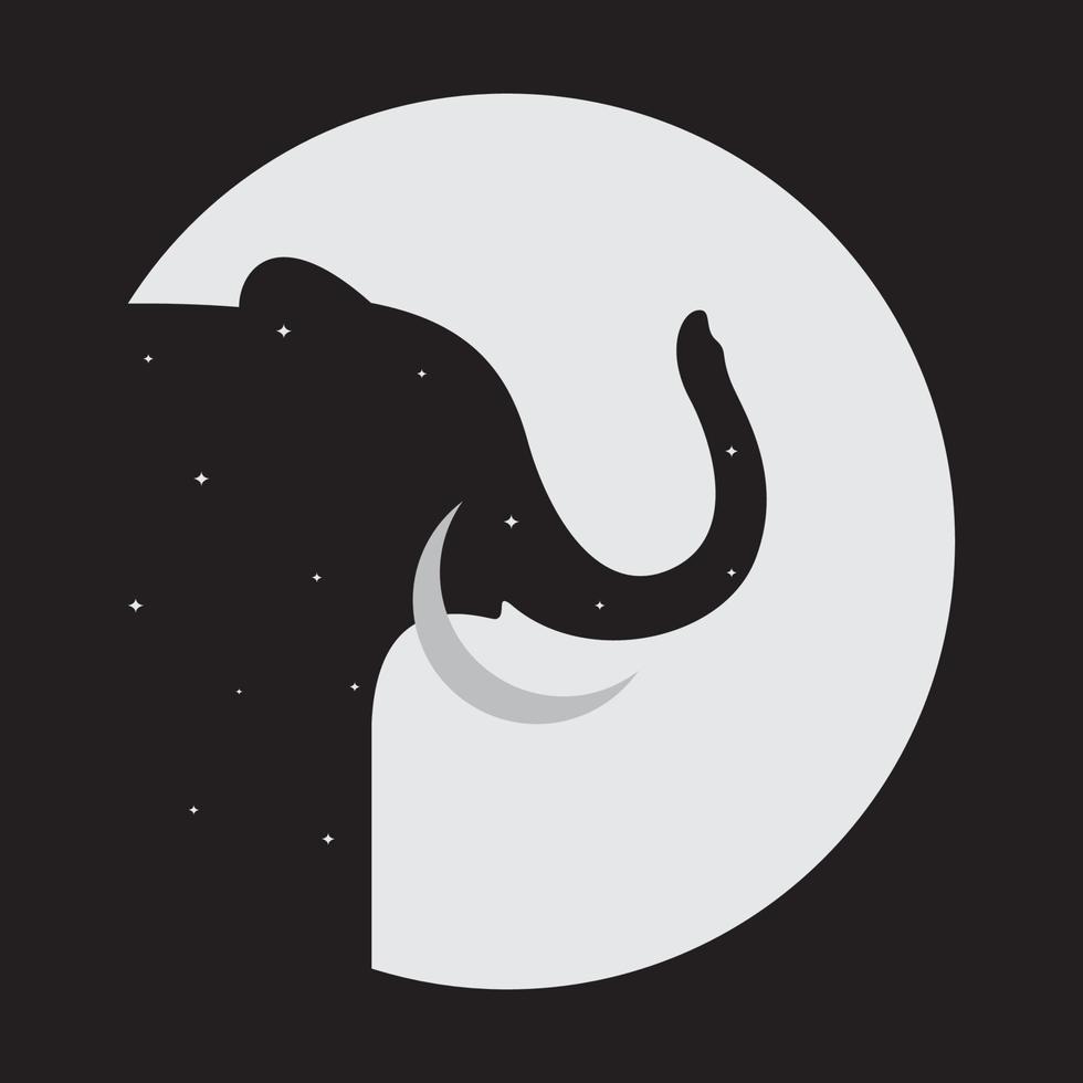 natt elefant elfenben logotyp symbol ikon vektor grafisk design illustration idé kreativa