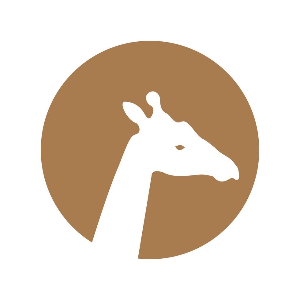 brun med negativt utrymme giraff logotyp symbol ikon vektor grafisk design illustration idé kreativ