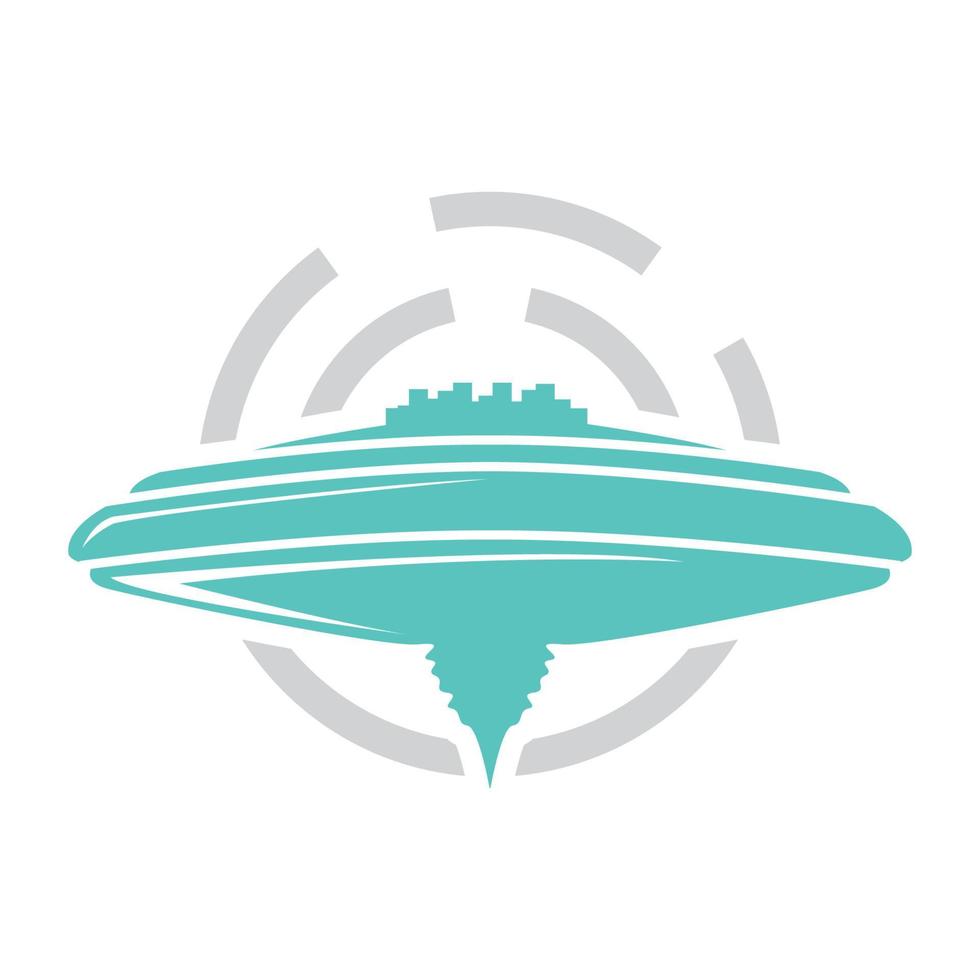 Alien-Flugzeug-Logo-Design-Vorlage vektor