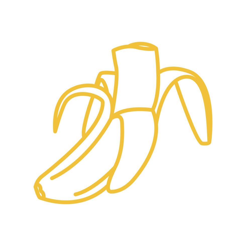 Frucht Banane Schnittlinie Logo Design Vektor Icon Symbol Illustration