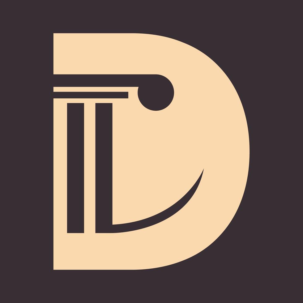 Buchstabe d mit Gesetz Skala Logo Symbol Symbol Vektorgrafik-Design vektor